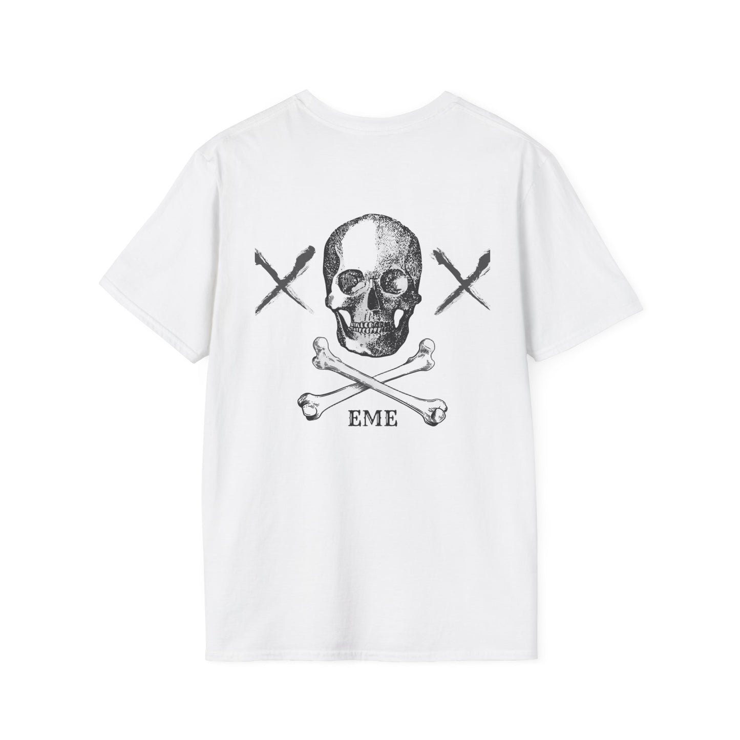 Black Emo Skull T-Shirt — 'BLACK EMO' Graphic Tee with Skull & Crossbones Back Print