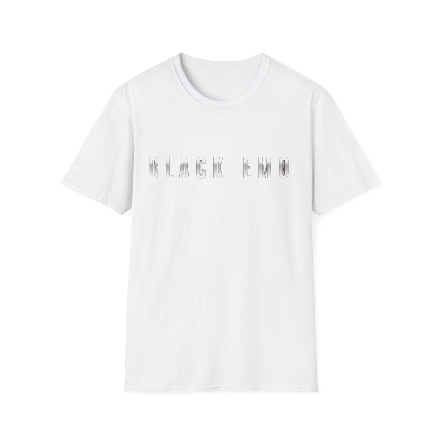 Black Emo Skull T-Shirt — 'BLACK EMO' Graphic Tee with Skull & Crossbones Back Print