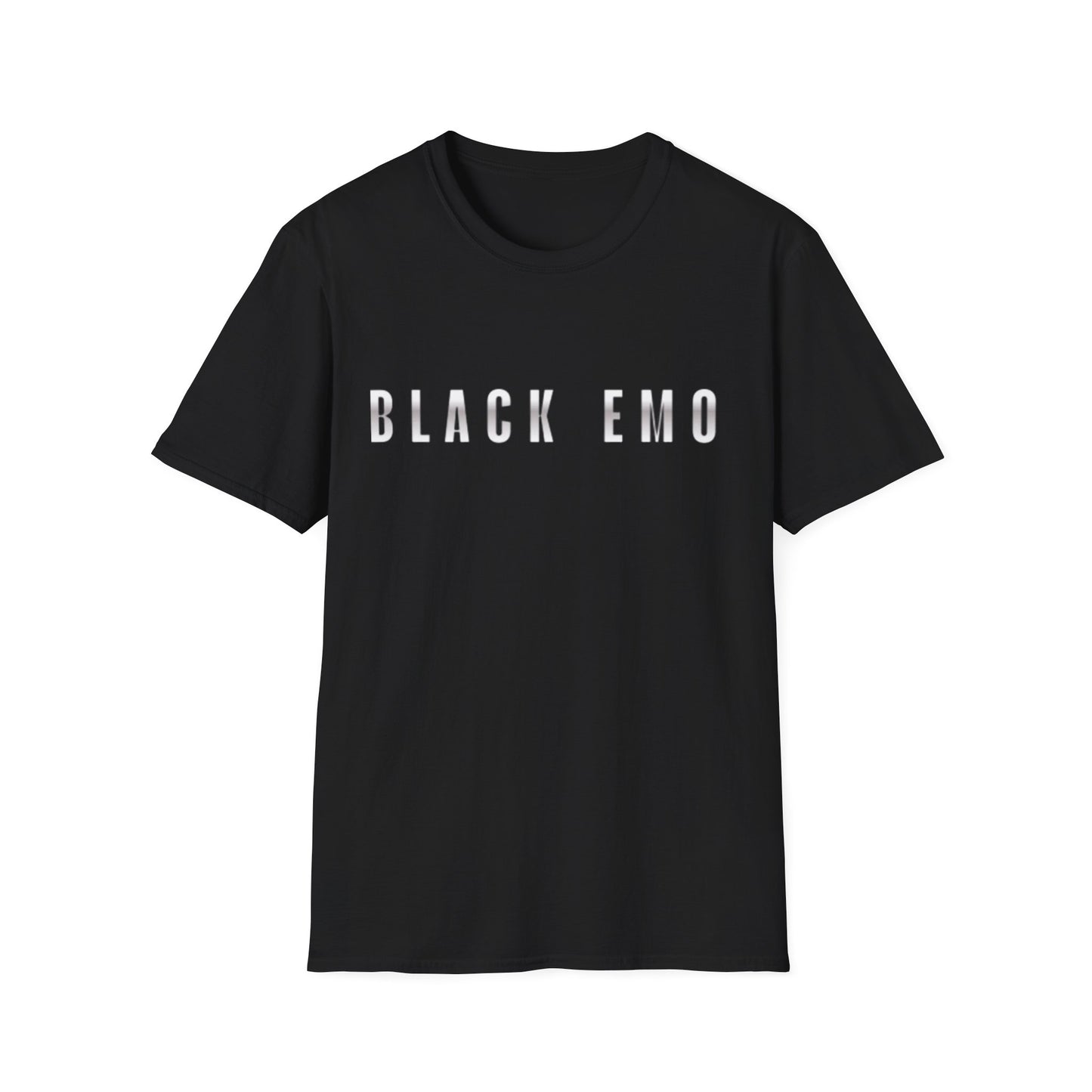 Black Emo Skull T-Shirt — 'BLACK EMO' Graphic Tee with Skull & Crossbones Back Print