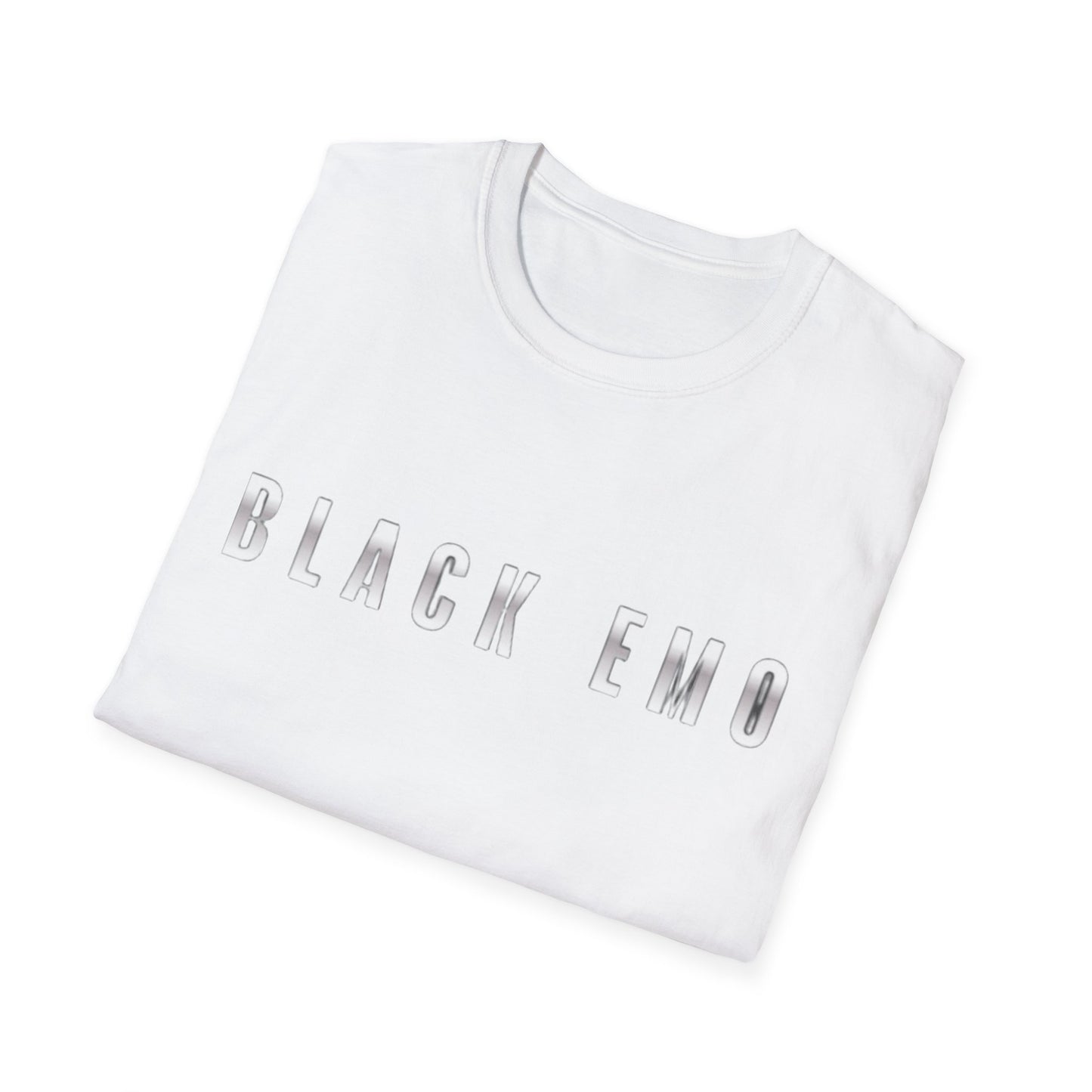 Black Emo Skull T-Shirt — 'BLACK EMO' Graphic Tee with Skull & Crossbones Back Print